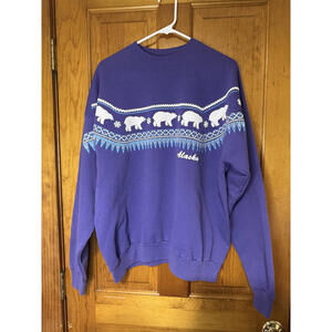 Hanes ComfortBlend Purple Crewneck Sweatshirt with Alaska